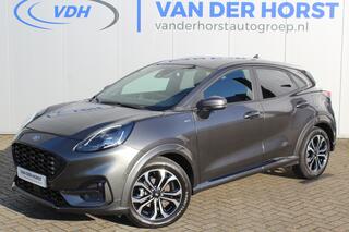 FORD PUMA 1.0-125pk EcoBoost Hybrid ST-Line. April 2024 ! Slechts 11.800km ! Autm. airco, navigatie, telefoonvoorb., camera, pdc v+a, parkeerassistent, LED verl., metallic lak, LM wielen, stoel-, stuur- en voorraamverw., lane- en sideassist, adapt. cruise cntrl etc