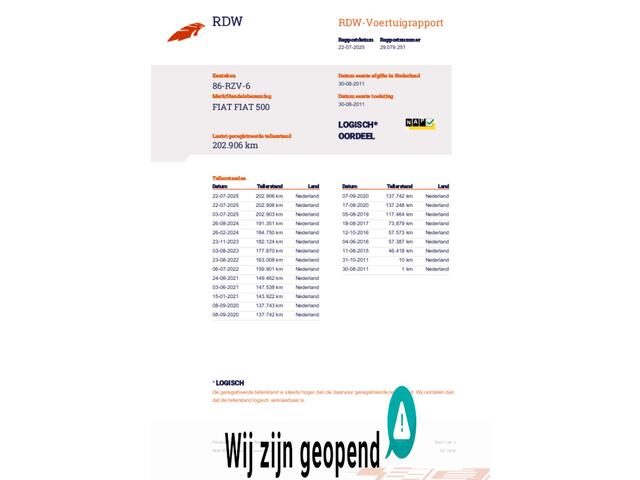 Fiat 500 1.2 Lounge TOP OCCASION TIJDELIJKE ACTIE MEENEEMPRIJS