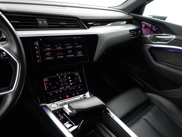 Audi E-Tron 55 quattro advanced 95 kWh- SOH 91%, Bang Olufsen, 2x Laadpoort, Camera Spiegels, 360 Camera, Panoramadak