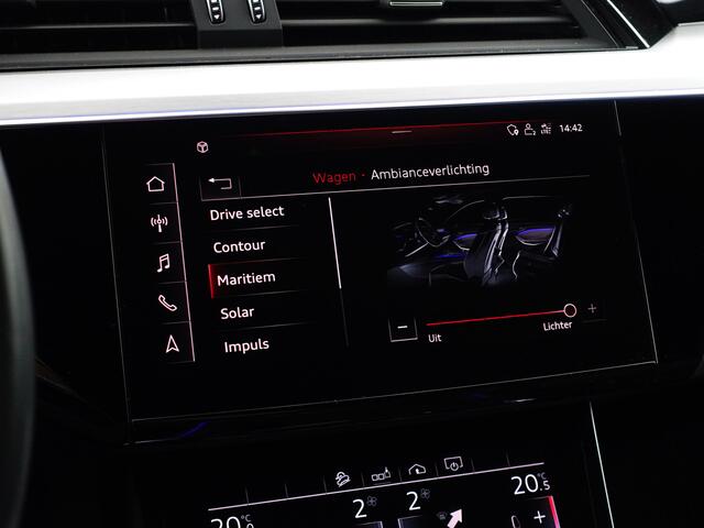 Audi E-Tron 55 quattro advanced 95 kWh- SOH 91%, Bang Olufsen, 2x Laadpoort, Camera Spiegels, 360 Camera, Panoramadak