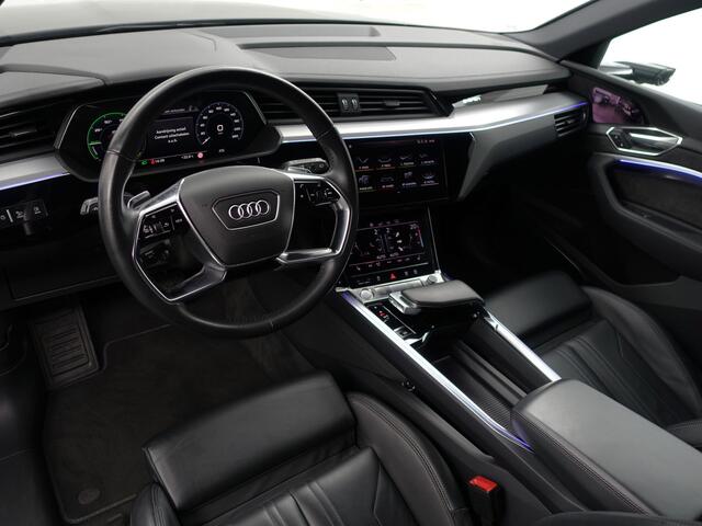 Audi E-Tron 55 quattro advanced 95 kWh- SOH 91%, Bang Olufsen, 2x Laadpoort, Camera Spiegels, 360 Camera, Panoramadak
