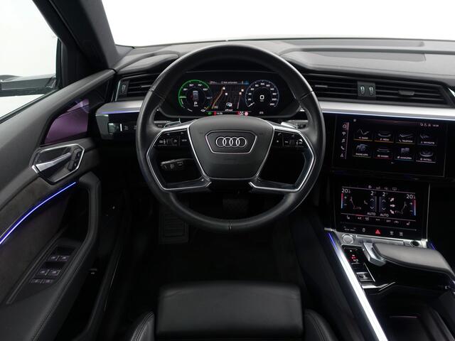 Audi E-Tron 55 quattro advanced 95 kWh- SOH 91%, Bang Olufsen, 2x Laadpoort, Camera Spiegels, 360 Camera, Panoramadak