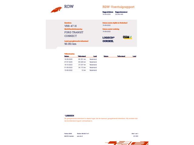 Ford Transit CONNECT 1.5 EcoBlue L1-100PK-EURO 6- BLAUW-2022