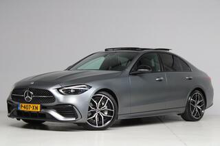 MERCEDES-BENZ C-KLASSE 180 AMG Line Night Pakket Magno Grey | panoramadak | laser led | elek. stoelen |dodehoek detectie | NL auto