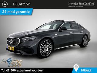 MERCEDES-BENZ E-KLASSE 300 e Sport Edition AMG Line | Panorama Schuif-Kanteldak | Distronic | Lederen bekleding | Alarm | Parkeerpakket met 360�-camera | 20 Inch AMG Velgen. Inclusief 24 maanden MB Certified garantie voor Europa.