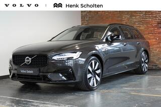 VOLVO V90 T6 Plug-in hybrid AWD Ultra Dark | Panoramadak | Semi-Electrische Trekhaak | Verwarmbare voorstoelen+stuurwiel+achterbank | Premium audio by Harman Kardon | Head-up display | 360� Parkeercamera | Parkeersensoren voor + achter