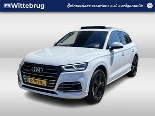 AUDI Q5 55 TFSI e quattro S-Line / AUTOMAAT/ 367 PK/ PANO/ LUCHTVERING/ LEER/ TREKHAAK/ CAMERA/ ACC/ ELEK.KLEP/ DODEHOEK/ CLIMA/ STOELVERWARM./ DAB/ NAVI/ LED