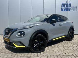 NISSAN JUKE 1.0 DIG-T Kiiro Navigatie Trekhaak Camera Apple Carplay Led Koplampen19 Inch Velgen Parkeersensoren Sportstoelen Extra Getint Glas NL Auto