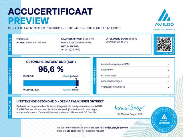 Audi E-Tron 55 quattro Advanced edition 95 kWh | SOH 95,6%  | Origineel NL | NAP | inclusief 12 maanden BOVAG garantie