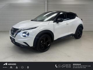 NISSAN JUKE 1.0 DIG-T Tekna Automaat / Lederen Bekleding / Navigatie / Stoel- en Stuurverwarming / Verwarmde Voorruit / Adaptive Cruise Control / 360 Graden Camera / 19 Inch Velgen / LED Verlichting /