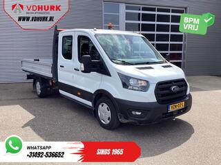 FORD TRANSIT 2.0 TDCI 130 pk DC Dubbel Cabine Open Laadbak/ 7 Pers./ 3.0t Trekverm./ Carplay/ Cruise/ Climate/ Pick Up