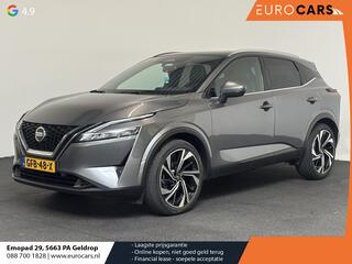 NISSAN QASHQAI 1.3 MHEV DIG-T 158pk Xtronic Tekna+ Navigatie Apple Carplay/Android Auto Parkeersensoren 360 camera Adaptive cruise control Elektrisch panoramadak achterklep en bestuurderstoel Stoel-en stuurverwarming