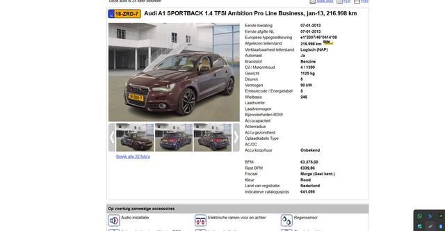Audi A1 Sportback 1.4 TFSI Ambition Pro Line Business