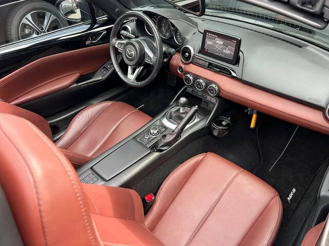 Mazda MX-5 1.5 SkyActiv-G 131 GT-M Zwart / Bruin Leder NL-Auto 100% Dealer Onderhouden