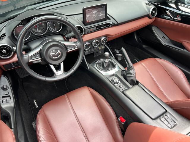 Mazda MX-5 1.5 SkyActiv-G 131 GT-M Zwart / Bruin Leder NL-Auto 100% Dealer Onderhouden